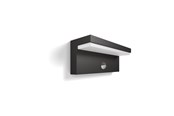 Lampen - Philips Bustan buitenwandlamp met sensor, LED 9W, antraciet - 915005378401