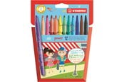 Schrijf- en tekengerei - STABILO Stroom fibre tip pen cardboard wallet of 12 pens washable Inkt cap off time 8 weeks - 280/12-01