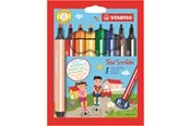 Schrijf- en tekengerei - STABILO ® Trio® ScribbiDriehoekige vezelpuntstift met veerbelaste punt kartonnen portefeuille van 8 pennen - 368/8-01