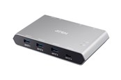 USB hub - ATEN 2x4 USB-C Gen2 Peripheral Sharing Schakelaar USB hub - 4 - Grijs - US3342-AT