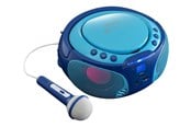 DAB & Wekkerradio - Lenco SCD-650BU - Portable FM Radio CD/MP3/USB Microphone & Light Effects - Blue - FM - Stereo - Blue - SCD-650B