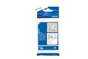 Papier, fotopapier en etiketten - Brother TZe R254 - Glossy - Goud on Wit Roll (2.4 cm x 4 m) - TZER254
