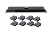 Repeater & zendontvanger - IC INTRACOM techly HDMI 1x8 Extender Splitter over CAT6/6a/7 50m with IR pass-back - IDATA EX-HL81TY