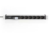 Voedingskabel (extern) - DIGITUS 6-Port - 1U - Aluminum PDU - DN-95417