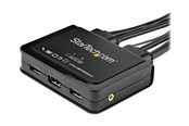 KVM Switch - StarTech.com 2-Port HDMI KVM Switch with Built-In Cables - USB 4K 60Hz - KVM / audio switch - 2 ports - SV211HDUA4K
