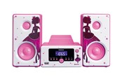 Micro- en minisystemen - Lenco MC-020 Princess - Micro set with FM Radio Bluetooth® USB and AUX ingang - Princess - MC-020P
