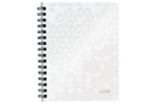 Schrijfblokken, formulieren en notitieboekjes - Leitz  WOW Notitieboek, A5 Gelijnd, Spiraalgebonden met PP kaft Wit - 46390001