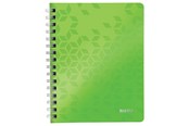 Schrijfblokken, formulieren en notitieboekjes - Leitz  WOW Notitieboek, A5 Gelijnd, Spiraalgebonden met PP kaft Groen - 46390054