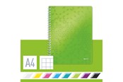 Schrijfblokken, formulieren en notitieboekjes - Leitz Notitieblok WOW PP A4 vierkant 80 vellen met hulpgroen - 46380054