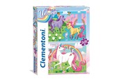 Puzzels - Clementoni 2x20 pcs. Puzzles Kids SuperColors Unicorn Vloer - 24754