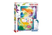 Puzzels - Clementoni Puzzle Funny Dinosaurussen 2x20st. - 24755