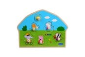 Speelgoed voor baby's - Barbo Toys Peppa Pig Wooden Peg Puzzle - Play - 8980