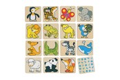 Bordspellen, Kaartspellen & Dobbelspellen - Goki Wooden Memo Dieren - 56700