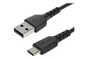 USB-kabel - StarTech.com 2 m / 6.6 ft. USB 2.0 Aan USB C Cable - Zwart - Aramid Fiber - USB-C cable - 2 m - RUSB2AC2MB