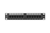 Accessoires - Lanberg PPU6-9012-B 12-Port Patch Panel 1U 10" Cat.6 UTP Black - PPU6-9012-B