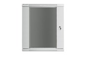 Rackkoffers - Lanberg WF01-6415-10S Rack Cabinet 19" Wall Mount 15U 600x450mm (Flat Pack) With Glass Door Grey RAL7035 - WF01-6415-10S