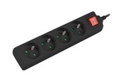 Voedingskabel (extern) - Lanberg PS1-04E-0150-BK - power strip - 2500 Watt - PS1-04E-0150-BK