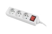Voedingskabel (extern) - Lanberg PS1-03E-0300-W - power strip - 2500 Watt - PS1-03E-0300-W