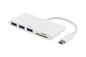 USB hub - Deltaco USB 3.1 Gen 1 hub USB-C 3USB A SD/micro USB hub - 3 - Wit - USBC-HUB