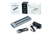 USB hub - I-Tec USB 3.0 Charging HUB 13 port + Stroom AV / multimedia paneel 60 W USB hub - 13 - Grijs - U3CHARGEHUB13
