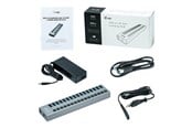 USB hub - I-Tec USB 3.0 Charging HUB 16 port + Stroom AV / multimedia paneel 90 W USB hub - 16 - Grijs - U3CHARGEHUB16