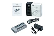 USB hub - I-Tec USB 3.0 Charging HUB 7 port + Stroom AV / multimedia paneel 36 W USB hub - 7 - Grijs - U3CHARGEHUB7