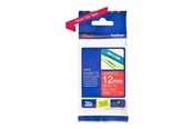 Papier, fotopapier en etiketten - Brother TZ 435 - Wit on Rood - Roll (1.2 cm x 8m) - TZE435