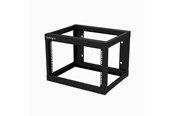 Rackkoffers - StarTech.com 6U Wall-mount Rack - Open Frame - 2 Post - 18 in. Deep - Staal - Zwart - EIA 310 Compliant - 175 lb. (80 kg) Weight Capaciteit rack - 6U - RK619WALLO