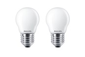 Armaturen & Lampen - Philips LED spot Classic Candle 4.3W/827 (40W) Frosted 2-pack E27 - 929001345757