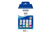 Inkt, toner en verbruiksartikelen - Epson EcoTank 104 - 4-Pack (Yellow Cyaan Magenta Black) Inkt - C13T00P640