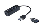 USB hub - Conceptronic HUBBIES TAIL USB hub - 4 - USB 3.2 - Zwart - HUBBIES04B