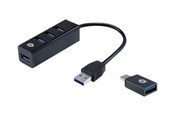 USB hub - HUBBIES TAIL USB hub - 4 - USB 3.2 - Zwart - HUBBIES04B