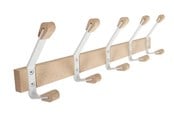 Deurbeugels en scharnieren - Home>it Beechwood coat rack – 5 hooks – Wit - 12700