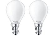 Armaturen & Lampen - Philips LED spot Classic Mini-ball 2.2W/827 (25W) Frosted 2-pack E14 - 929001345470
