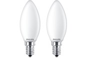 Armaturen & Lampen - Philips LED spot Classic Candle 4.3W/827 (40W) Frosted 2-pack E14 - 929001345367