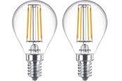 Armaturen & Lampen - Philips LED spot Classic Mini-ball 4.3W/827 (40W) Clear 2-pack E14 - 929001890467