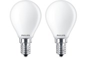Armaturen & Lampen - Philips LED spot Classic Candle 4.3W/827 (40W) Frosted 2-pack E14 - 929001345567