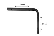 Deurbeugels en scharnieren - Home>it Shelf bracket F profile 150 x 200mm - Zwart - 16245