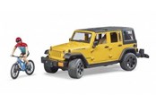 Speelgoedauto - Bruder  Jeep Wrangler Rubicon with mountainbike and cyclist - 02543