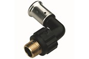 Alu pex systemen - Henco bent 90° male iron AV / multimedia paneel 63 mm x 2 - 5PK-6310-N
