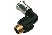 Alu pex systemen - Henco bent 90° male iron AV / multimedia paneel 40 mm x 114 - 5PK-4007-N