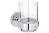 Badkamer accessoires - Grohe Essentials Crystal glass with holder, chrome - 40447001