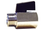 Fittingen - Pettinaroli Male/female mini ball valve with Zwart nylon lever 1/2 - ET-405-004X15