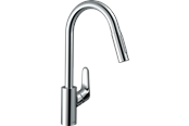 Mengkranen en fittingen - Hansgrohe Focus enkele hendel keukenmengkraan 240 met uittrekbare sproeikop - 31815000