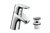 Mengkranen en fittingen - Hansgrohe focus single lever basin mixer 70 with push-open W - 31604000
