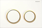 Installatiesystemen - Geberit actuator plate omega20 for dual flush: Wit / gold - 115.085.KK.1