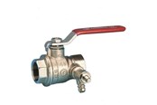 Fittingen - Pettinaroli F x F fullway ball valve with drain-off and Rood Staal lever - 51CS-008