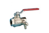 Fittingen - Pettinaroli F x F fullway ball valve with drain-off and Rood Staal lever - 51CS-006