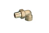 Radiatoren en ventielen - Pettinaroli Three piece elbow radiator union F x m 3/8 Metallic seal - 700DIN-003
