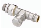 Radiatoren en ventielen - Danfoss RLV10 Press return coupling straight - 003L1824